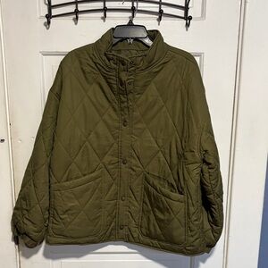 Sanctuary Olive Quilted Twill Jacket